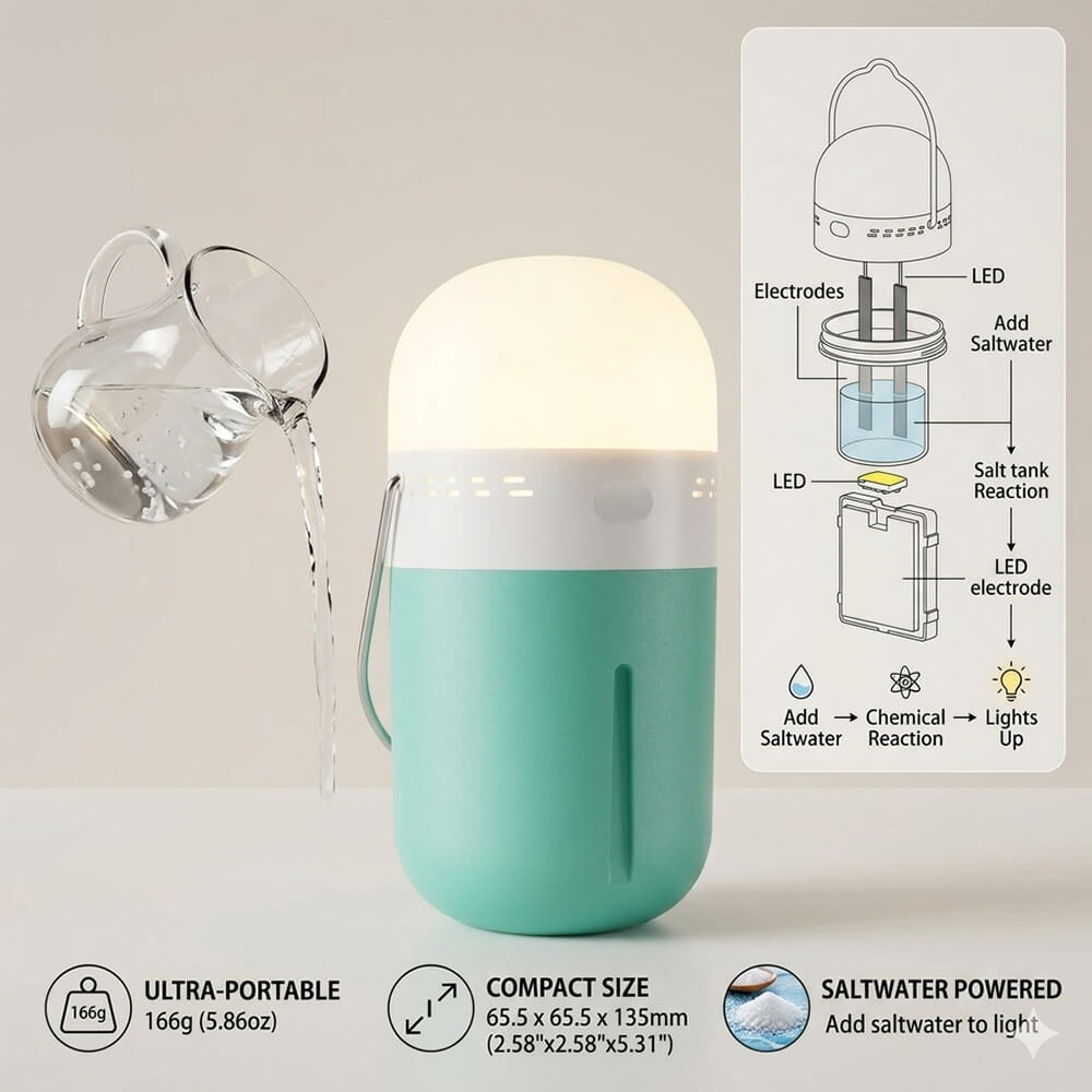 Przenośna lampa solna, kompakt – Power Outage Light recenzja i cena